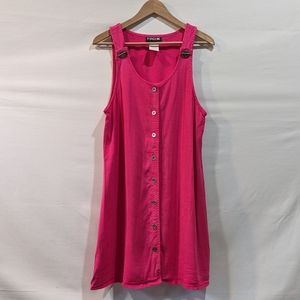 Vintage Froxx Skirtall Style Hot Pink Dress w/Metal Details Size Large